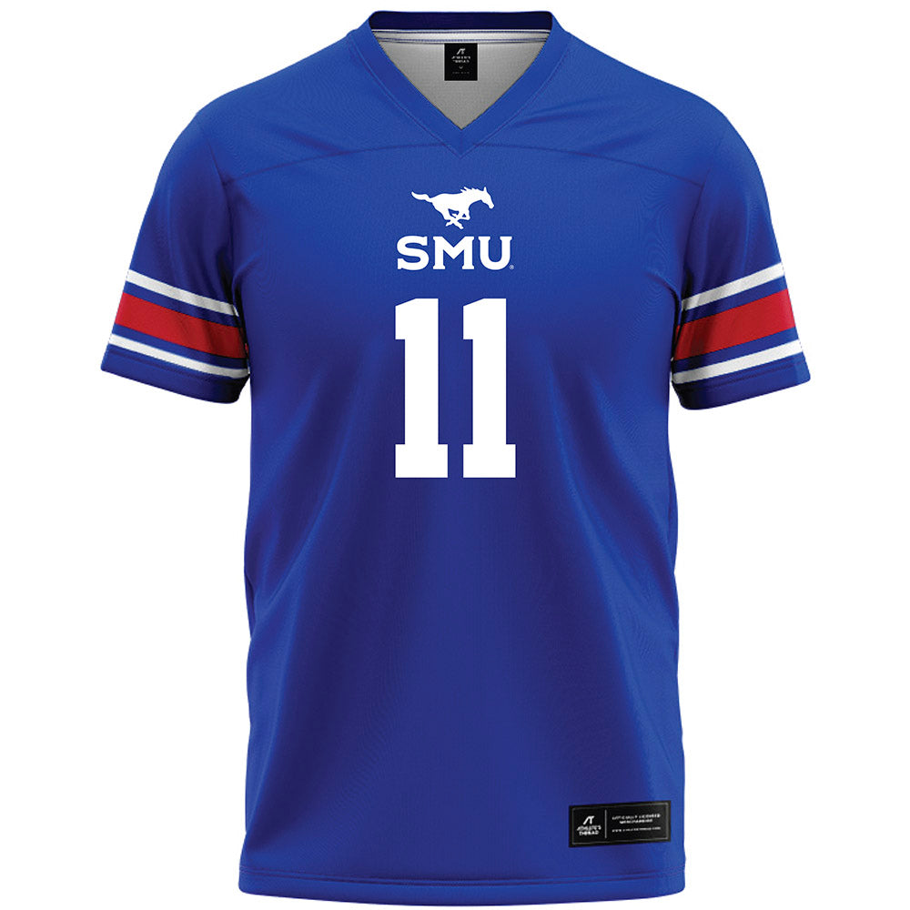 SMU - NCAA Football : Jaden Milliner-Jones - Blue Premium Football Jersey-0