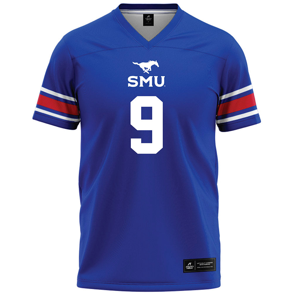 SMU - NCAA Football : Cameron Robertson - Blue Premium Football Jersey-0