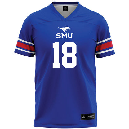 SMU - NCAA Football : Ka'Davion Dotson-Walker - Blue Premium Football Jersey-0