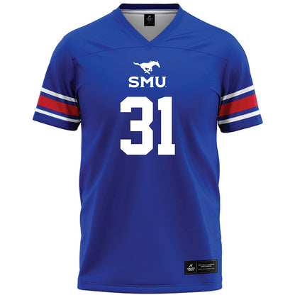 SMU - NCAA Football : Zach Hernandez - Blue Premium Football Jersey-0