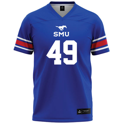 SMU - NCAA Football : nolan Akins - Blue Premium Football Jersey-0