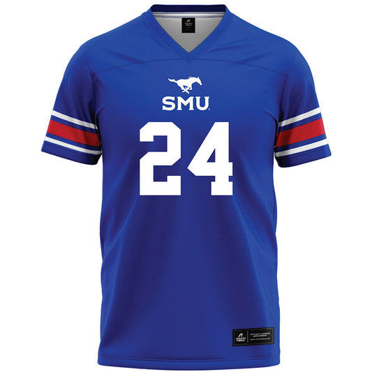 SMU - NCAA Football : Mark Iheanachor - Blue Premium Football Jersey-0
