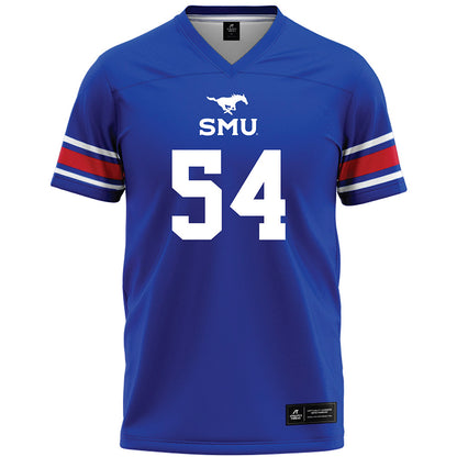 SMU - NCAA Football : Savion Byrd - Blue Premium Football Jersey-0