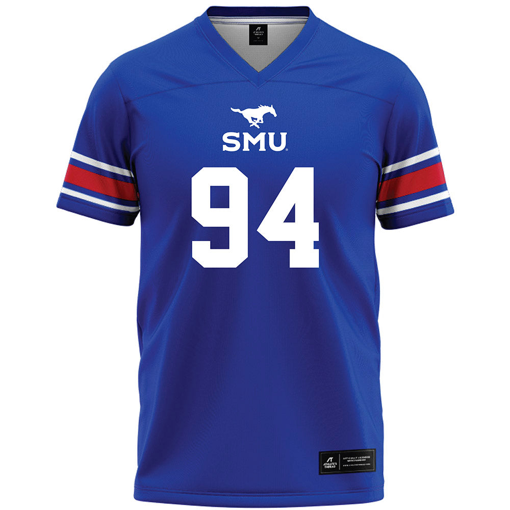 SMU - NCAA Football : Jonathan Jefferson - Blue Premium Football Jersey-0