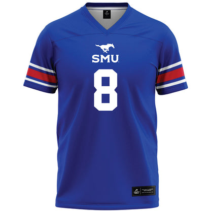 SMU - NCAA Football : Marcellus Barnes Jr - Blue Premium Football Jersey-0