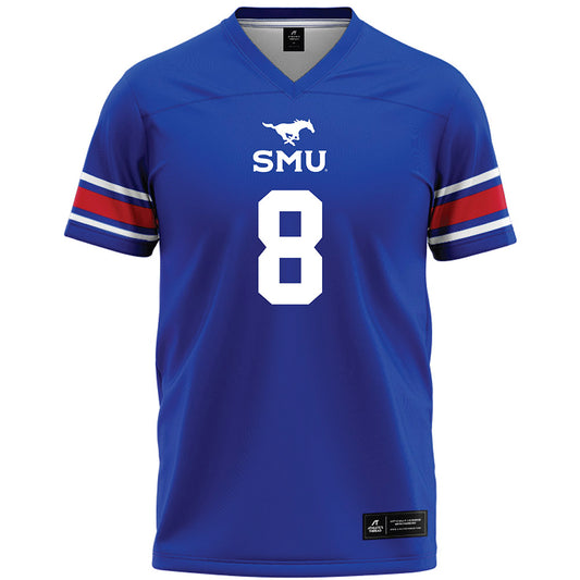 SMU - NCAA Football : Marcellus Barnes Jr - Blue Premium Football Jersey-0