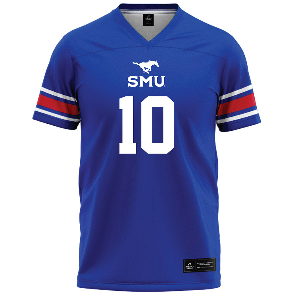 SMU - NCAA Football : Jalen Cooper - Blue Premium Football Jersey-0