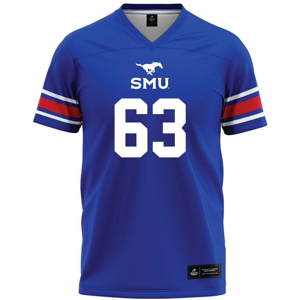SMU - NCAA Football : Addison Nichols - Blue Premium Football Jersey-0