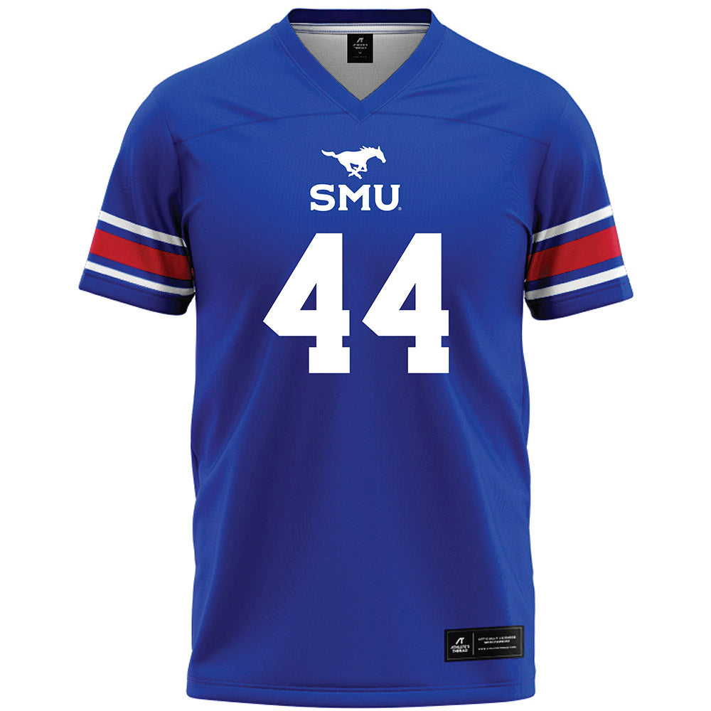 SMU - NCAA Football : Stone Eby - Blue Premium Football Jersey-0