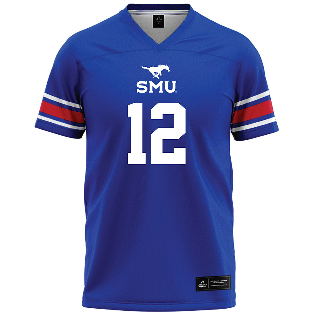 SMU - NCAA Football : Isaiah Nwokobia - Blue Premium Football Jersey-0