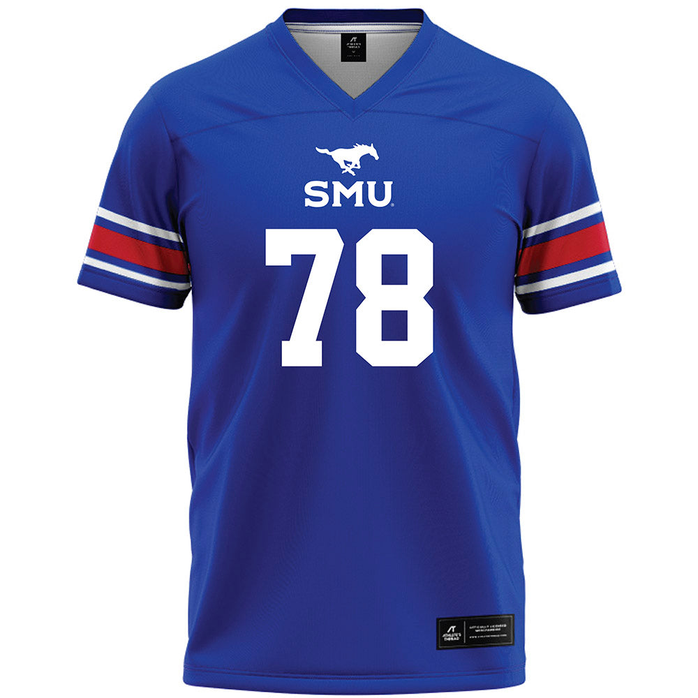 SMU - NCAA Football : Paris Patterson Jr - Blue Premium Football Jersey-0