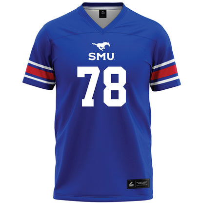SMU - NCAA Football : Paris Patterson Jr - Blue Premium Football Jersey-0