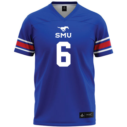SMU - NCAA Football : Chris Johnson Jr. - Blue Premium Football Jersey-0