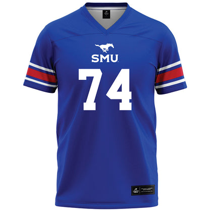 SMU - NCAA Football : Andrew Chamblee - Blue Premium Football Jersey-0