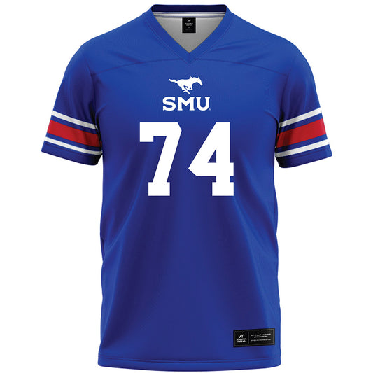 SMU - NCAA Football : Andrew Chamblee - Blue Premium Football Jersey-0