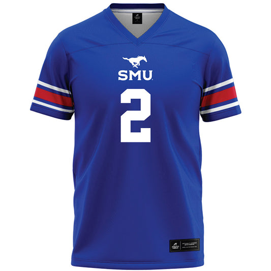 SMU - NCAA Football : Zadian Gentry - Blue Premium Football Jersey-0