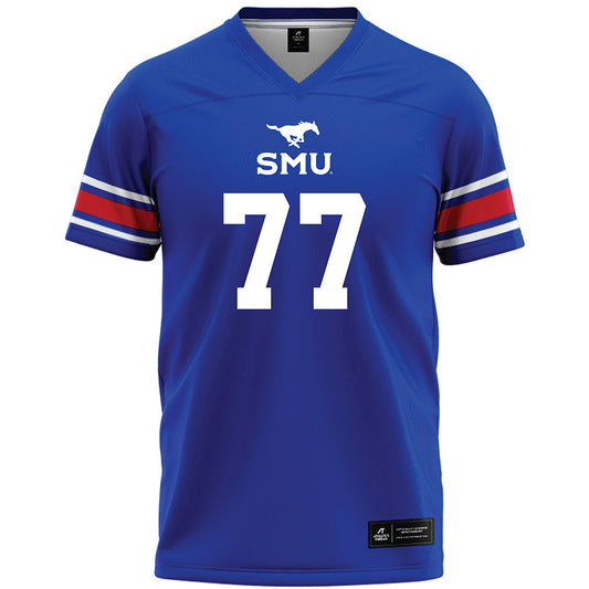 SMU - NCAA Football : Alexzander Woods - Blue Premium Football Jersey-0