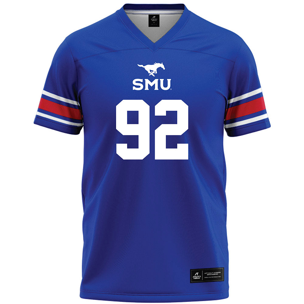 SMU - NCAA Football : Vince Martin - Blue Premium Football Jersey-0