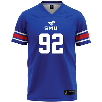 SMU - NCAA Football : Vince Martin - Blue Premium Football Jersey-0
