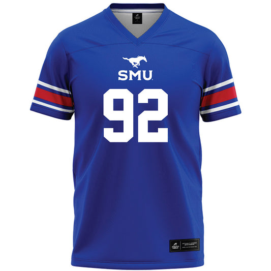 SMU - NCAA Football : Vince Martin - Blue Premium Football Jersey-0