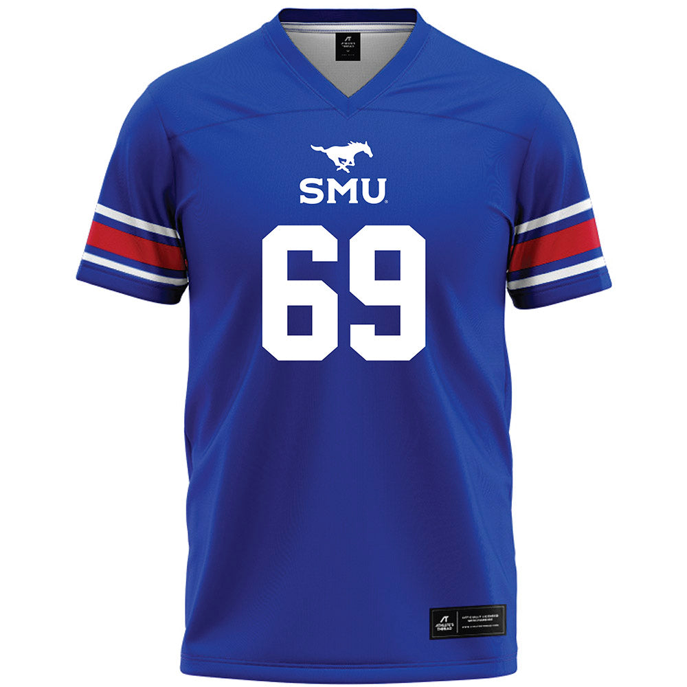 SMU - NCAA Football : Nate Anderson - Blue Premium Football Jersey-0