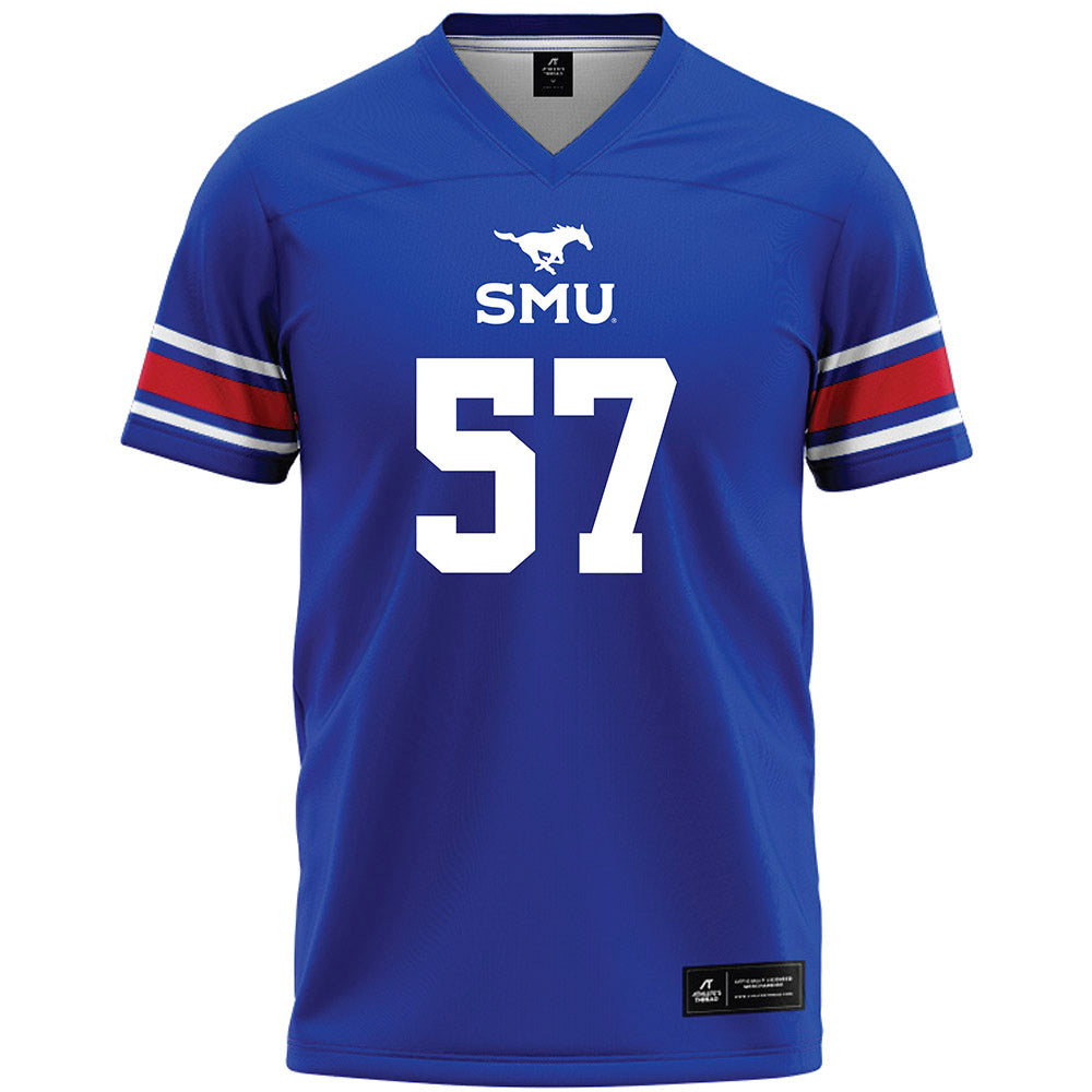 SMU - NCAA Football : Henry Douglass - Blue Premium Football Jersey-0