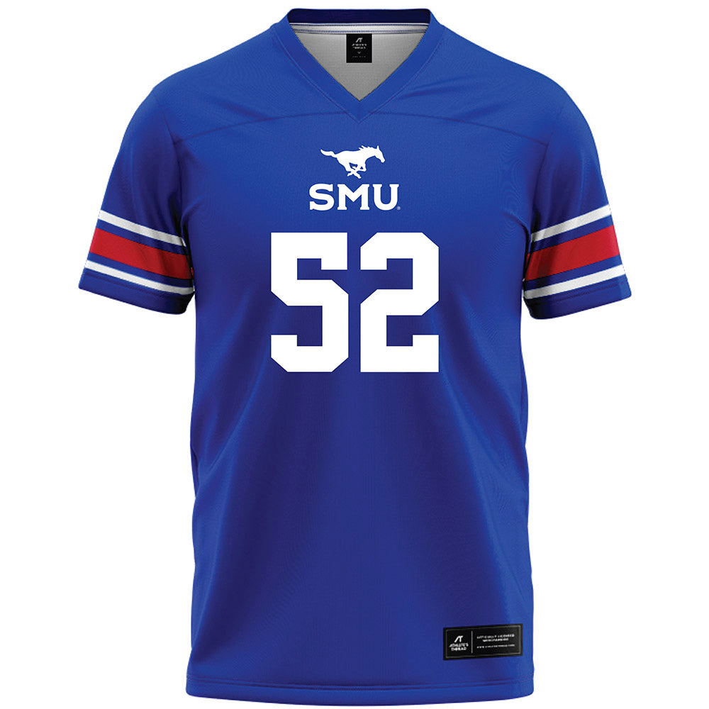SMU - NCAA Football : Jahkai Lang - Blue Premium Football Jersey-0