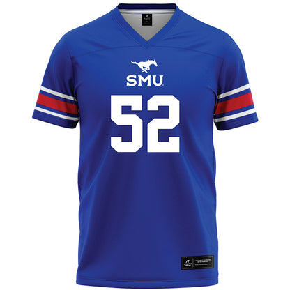 SMU - NCAA Football : Jahkai Lang - Blue Premium Football Jersey-0