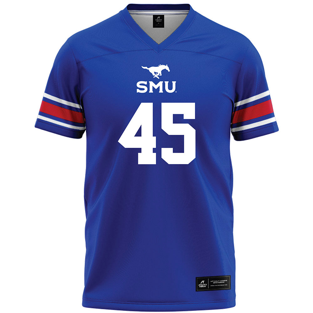 SMU - NCAA Football : Isaiah Robertson - Blue Premium Football Jersey-0