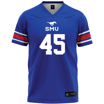 SMU - NCAA Football : Isaiah Robertson - Blue Premium Football Jersey-0