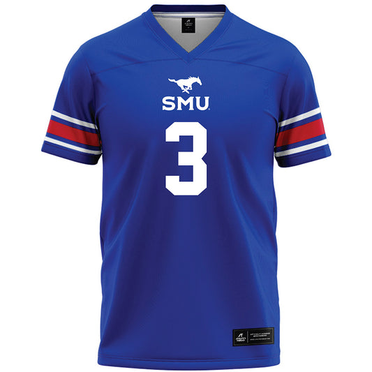 SMU - NCAA Football : Ahmaad Moses - Blue Premium Football Jersey-0