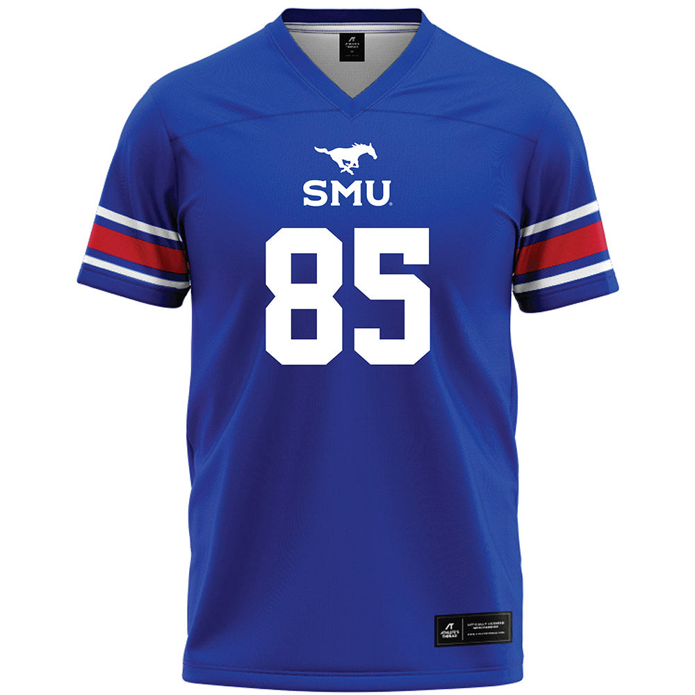 SMU - NCAA Football : James Larson - Blue Premium Football Jersey-0