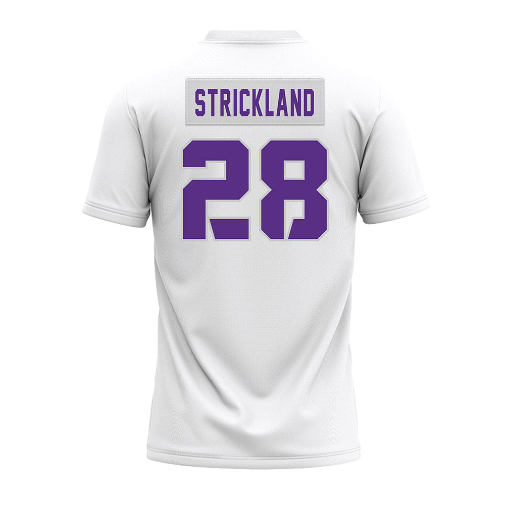 TCU - NCAA Football : Micah Strickland - White Premium Football Jersey-1