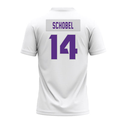 TCU - NCAA Football : John Schobel - White Premium Football Jersey-1