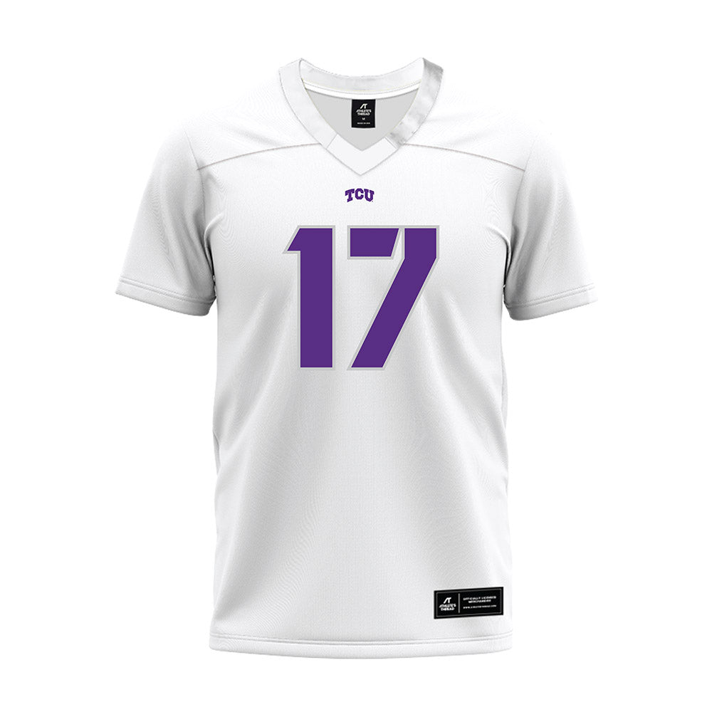 TCU - NCAA Football : DeVondre McGee - White Premium Football Jersey-0