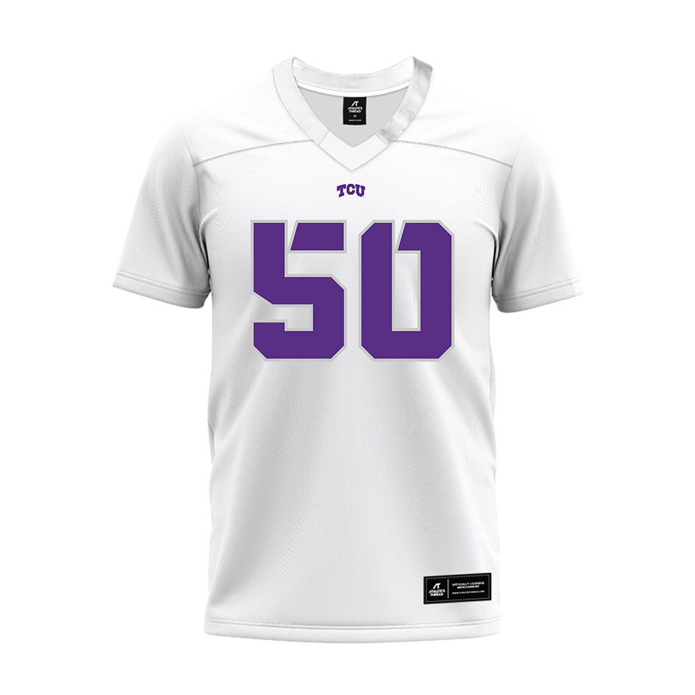 TCU - NCAA Football : Witten Van Hoy - White Premium Football Jersey-0