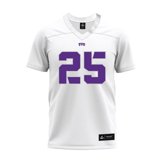 TCU - NCAA Football : Elijah Jackson - White Premium Football Jersey-0