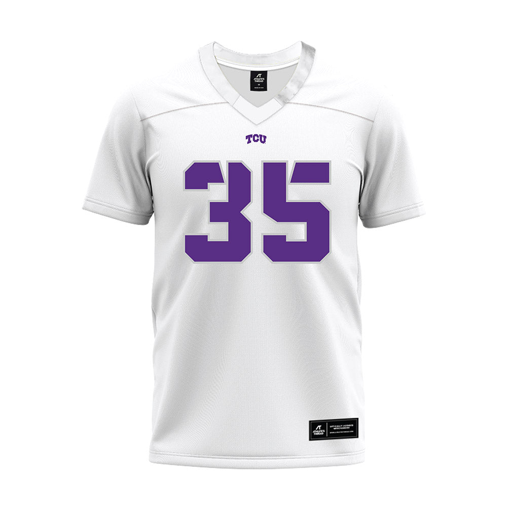 TCU - NCAA Football : Tristan Johnson - White Premium Football Jersey-0