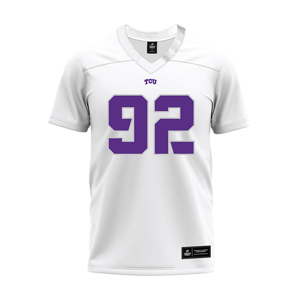 TCU - NCAA Football : Ansel Din-Mbuh - White Premium Football Jersey-0