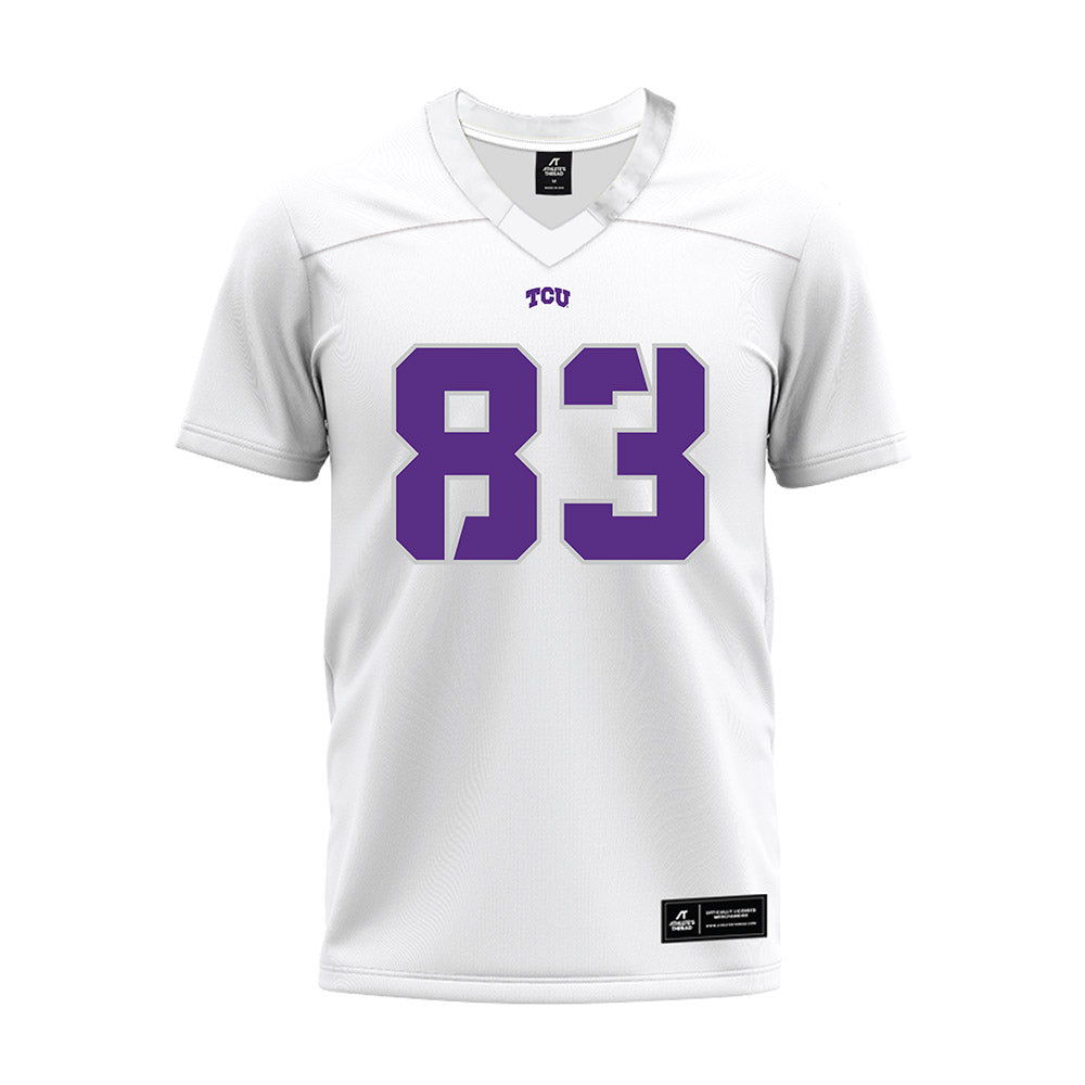 TCU - NCAA Football : Keagan Cunningham - White Premium Football Jersey-0