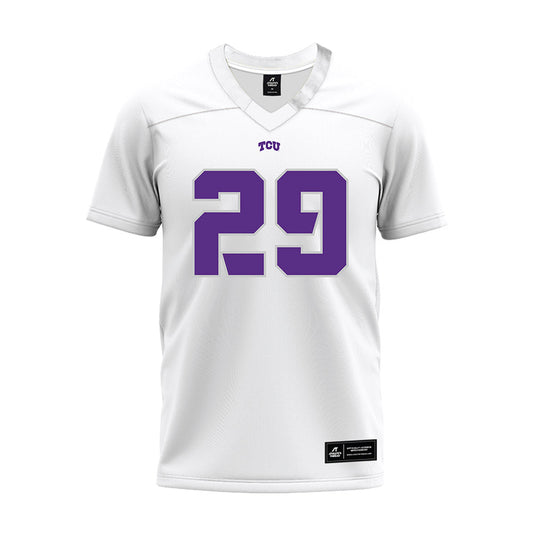 TCU - NCAA Football : rohon kazadi - White Premium Football Jersey-0