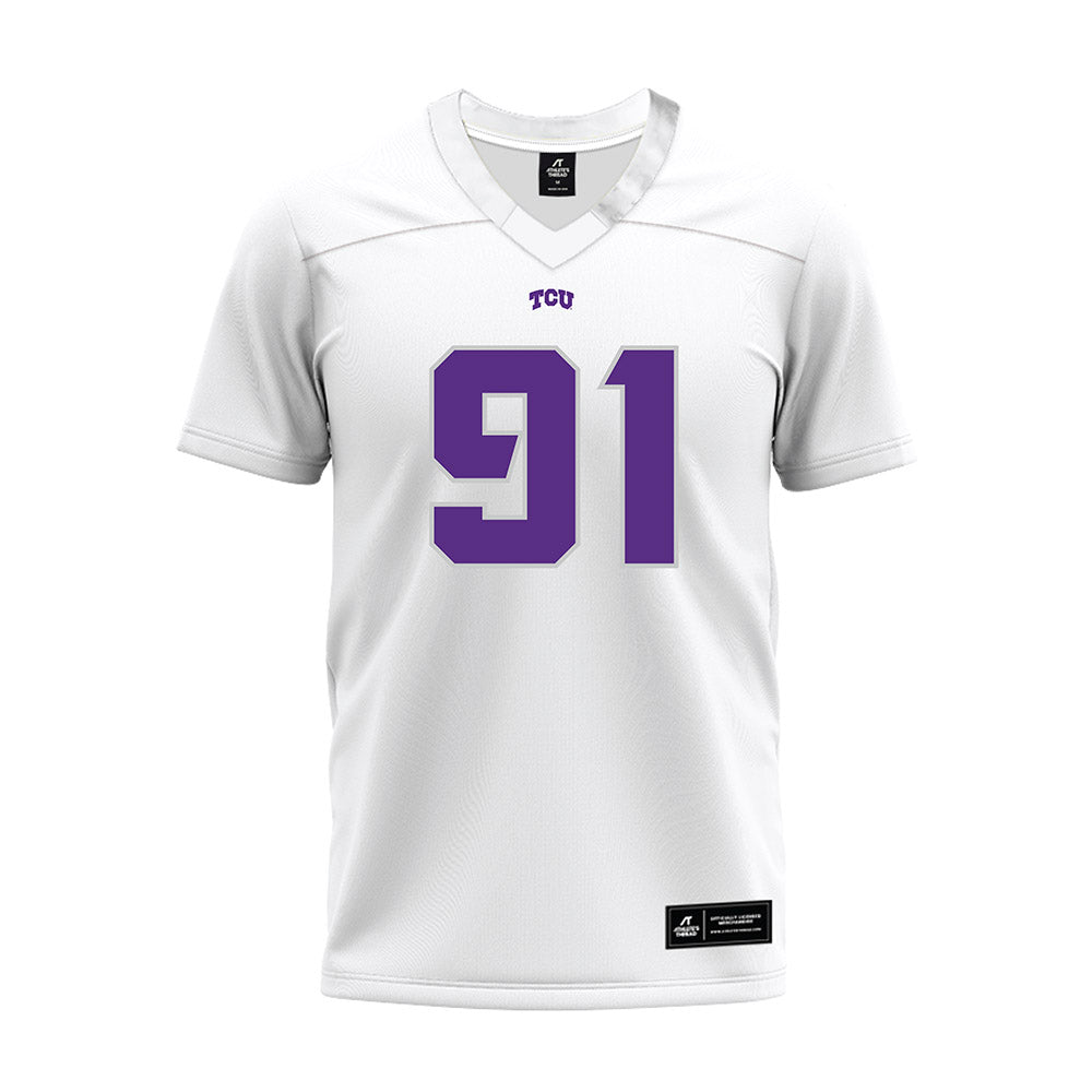 TCU - NCAA Football : Floyd Guidry III - White Premium Football Jersey-0