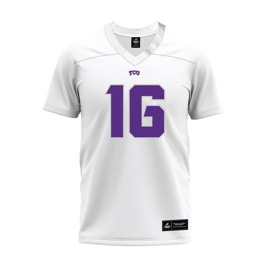 TCU - NCAA Football : Braylon James - White Premium Football Jersey-0