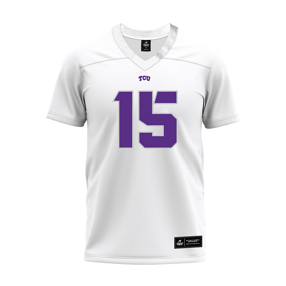 TCU - NCAA Football : Terry Shelton - White Premium Football Jersey-0