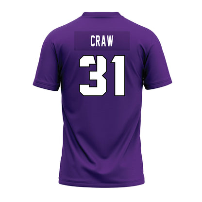 TCU - NCAA Football : Ethan Craw - Purple Premium Football Jersey-1