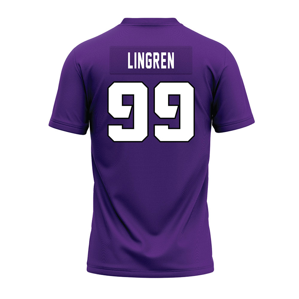 TCU - NCAA Football : Connor Lingren - Purple Premium Football Jersey-1