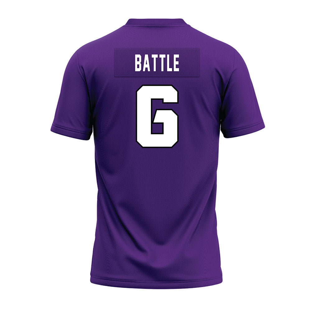 TCU - NCAA Football : Trent Battle - Purple Premium Football Jersey-1