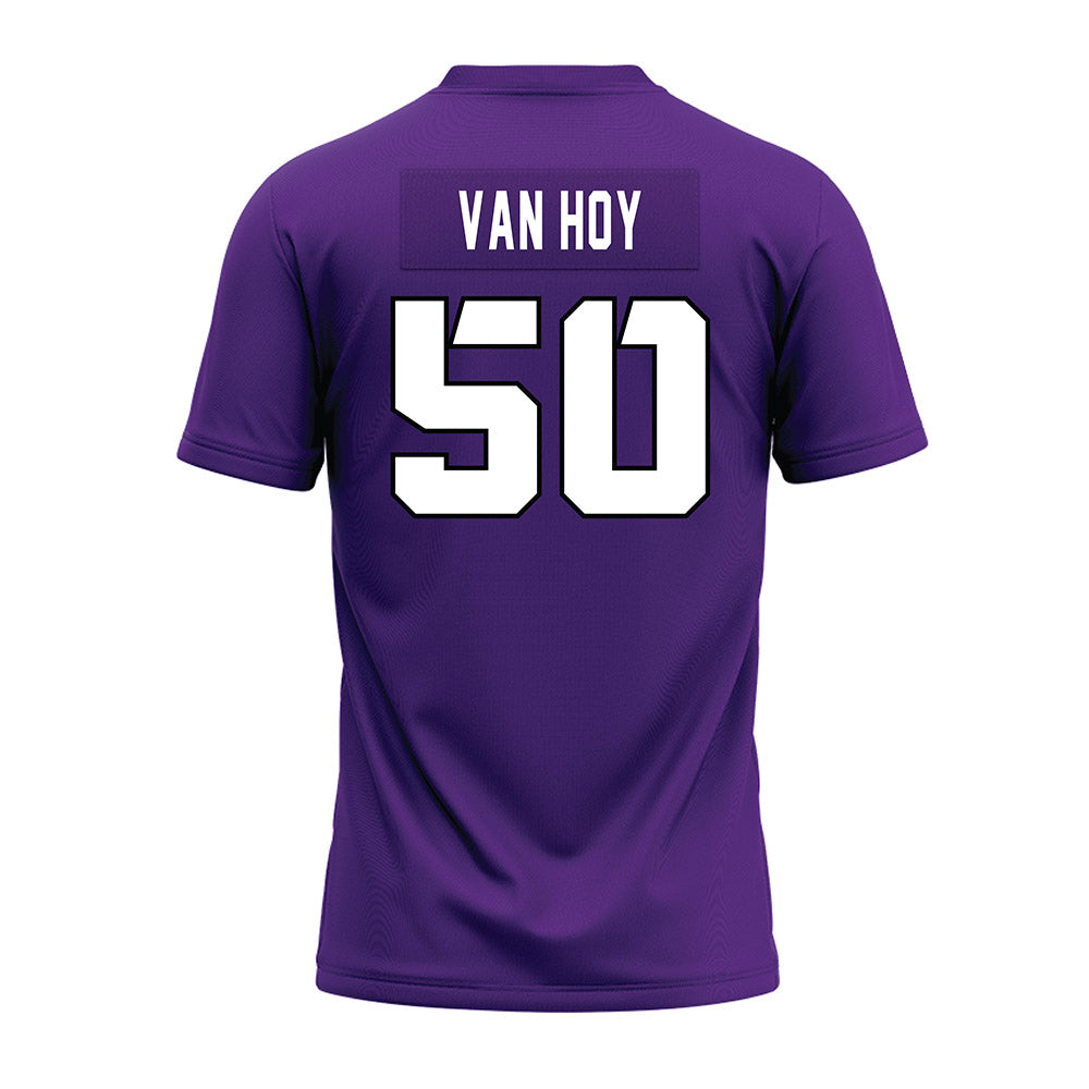 TCU - NCAA Football : Witten Van Hoy - Purple Premium Football Jersey-1