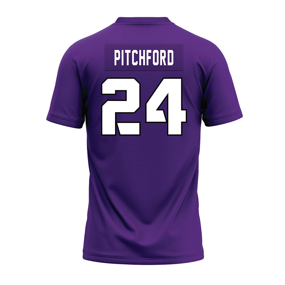 TCU - NCAA Football : Joe Pitchford - Purple Premium Football Jersey-1