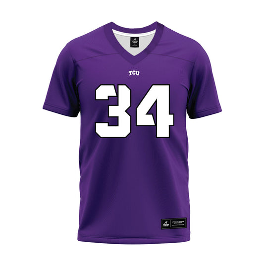 TCU - NCAA Football : Kyle Lemmermann - Purple Premium Football Jersey-0